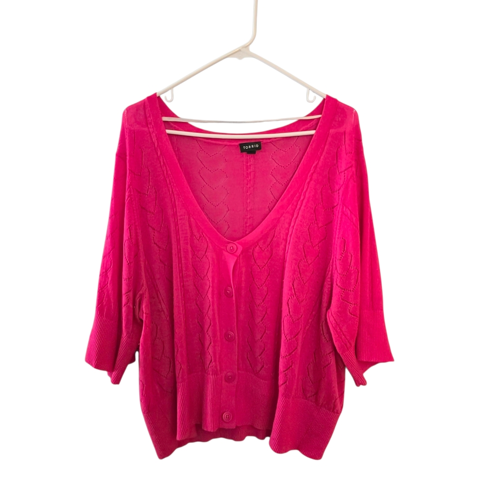 Plus Size Torrid Bright Pink Women's Cardigan, Size 4.